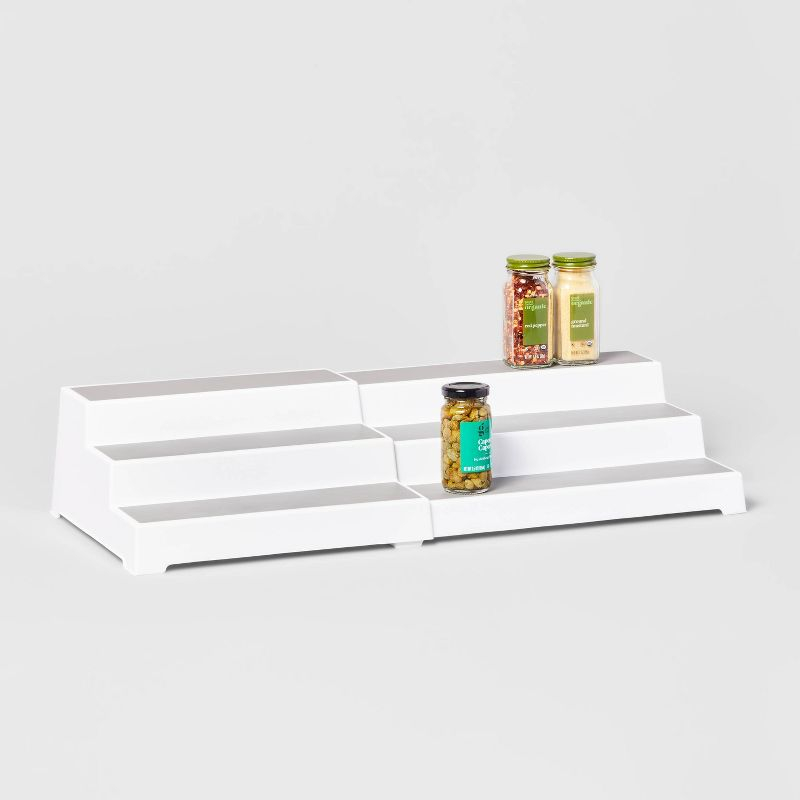 Shelf Expandable 3 Tier - Brightroom™: Freestanding Spice Rack Organizer, White Kitchen Storage for Pantry & Cabinet
