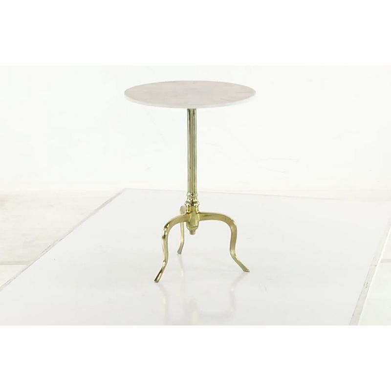 Olivia & May Contemporary Marble Accent Table White