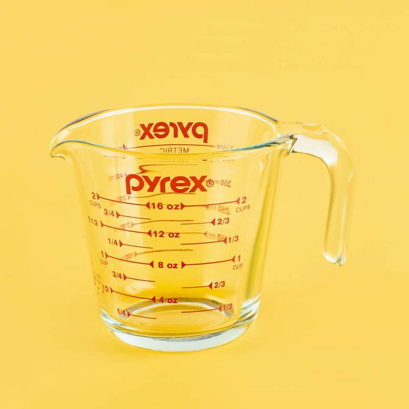Pyrex Measuring Cup Set 3 piece: Glass Liquid Measuring Cups, Microwave & Dishwasher Safe, 1, 2, & 4-Cup Sizes