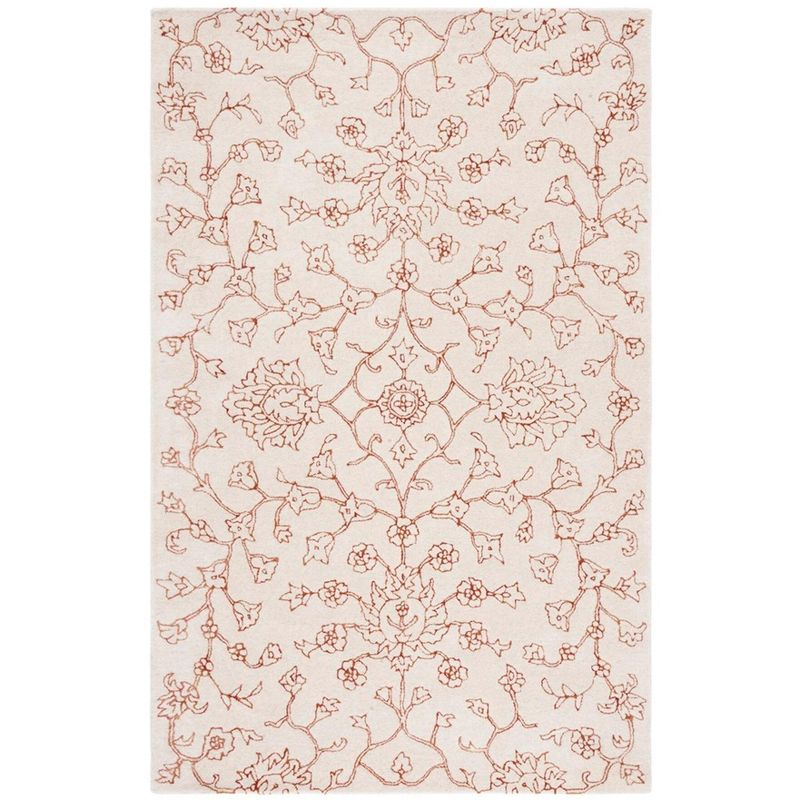 Jardin JAR730 Hand Tufted Area Rug - Ivory/Rust - 3'x5' - Safavieh.