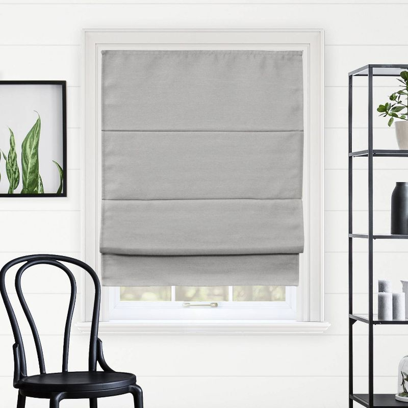 34"x64" Chicology Blackout Roman Shade Pearl Gray