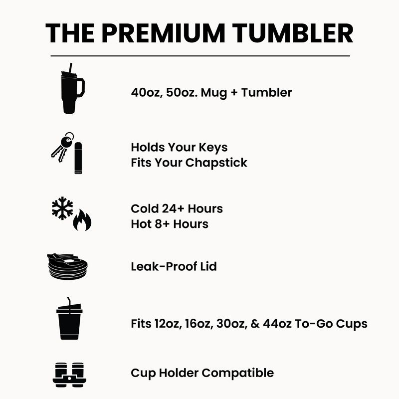 FrostBuddy 40 Oz Thicc Buddy Insulated Tumbler | Stainless Steel + Chapstick Holder Lights 40