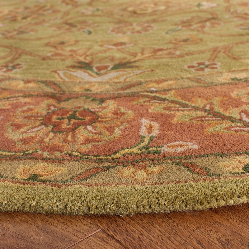 Golden Jaipur GJ250 Hand Tufted Area Rug - Green/Rust - 3'6" round - Safavieh.