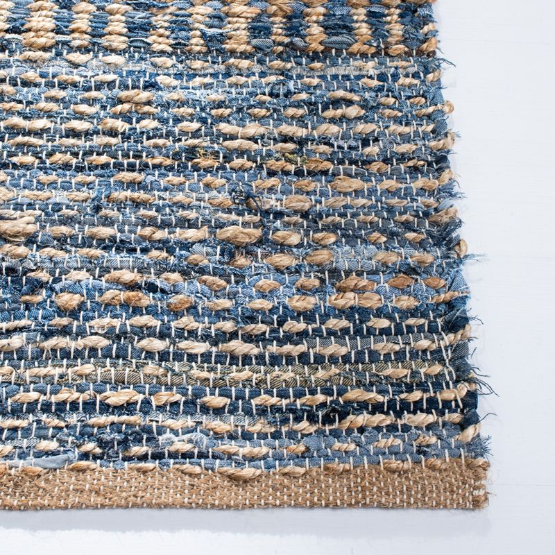 Cape Cod CAP353 Hand Woven Area Rug - Natural/Blue - 4'x4' - Safavieh.