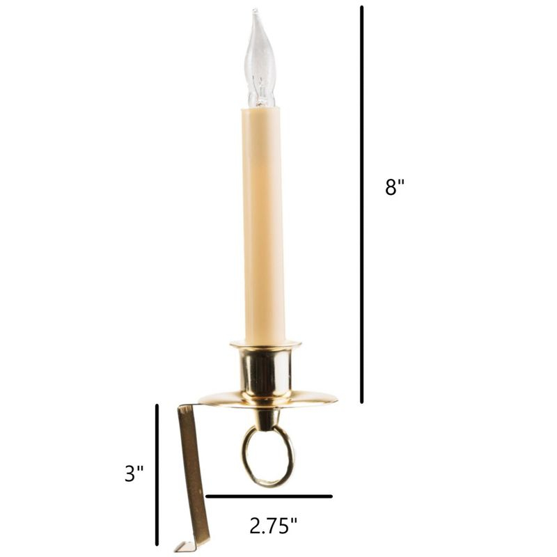 IMC Cambridge Electric Candle with 3" Bracket Steady Lighting, Brass, 8in (Qty 1)