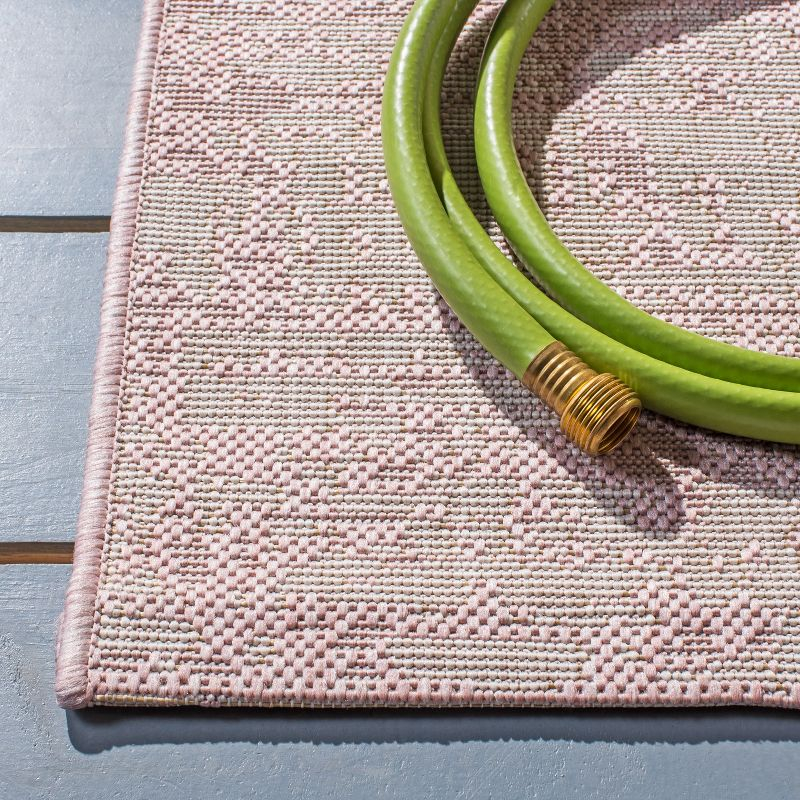 Courtyard CY8452 Power Loomed Indoor and Outdoor Accent Rug - Pink/Ivory - 2'7"x5' - Safavieh