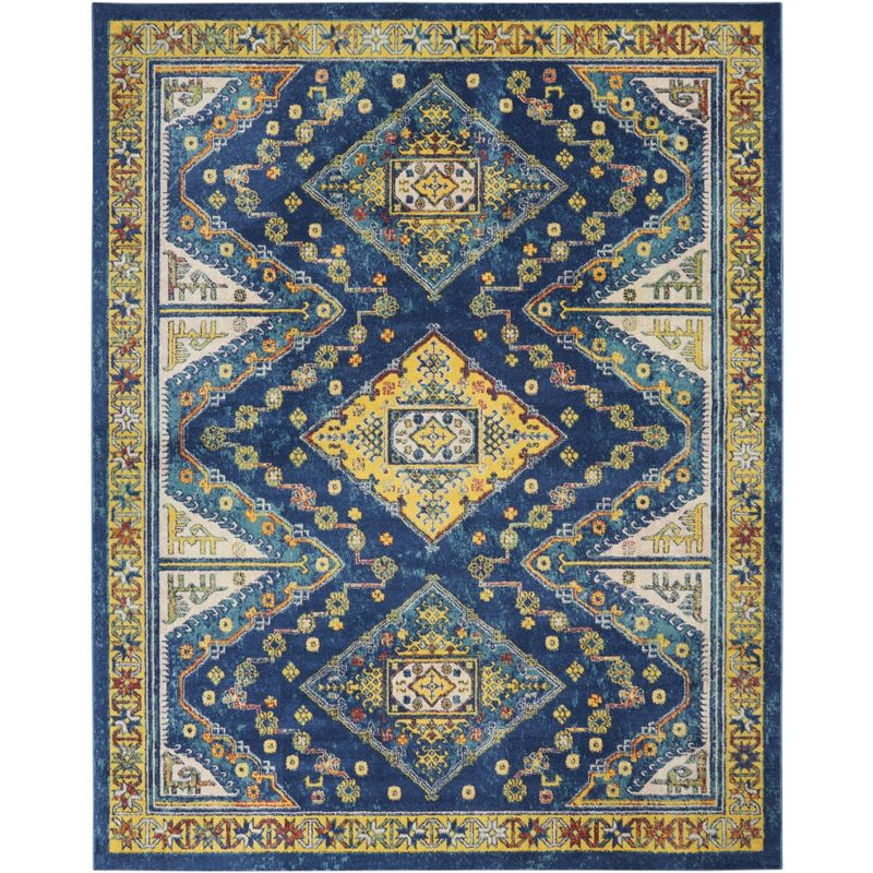 Nourison Allur Diamonds Geometric Indoor Area Rug Navy Multicolor 7'10" x 9'10"
