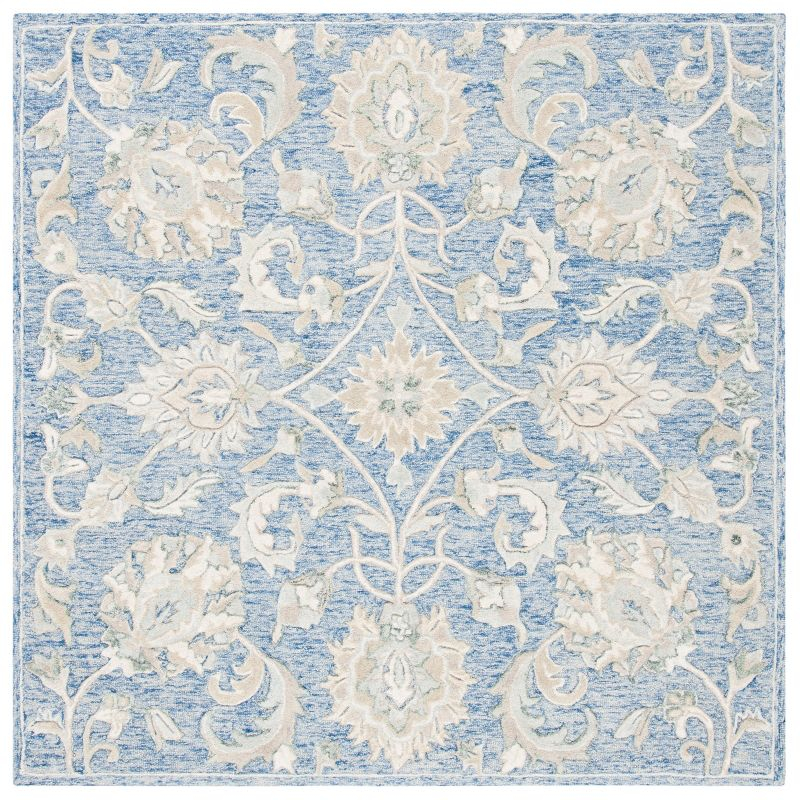 Glamour GLM624 Hand Tufted Indoor Area Rug - Blue/Beige - 6'x6' - Safavieh