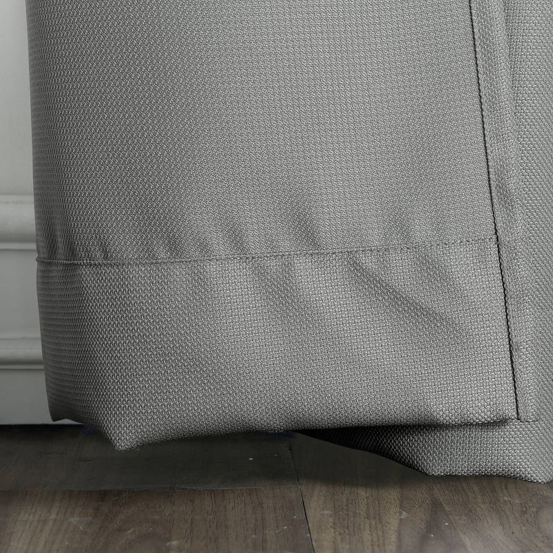 63"x40" Sora Casual Textured Light Filtering Grommet Top Curtain Panel Gray - No. 918
