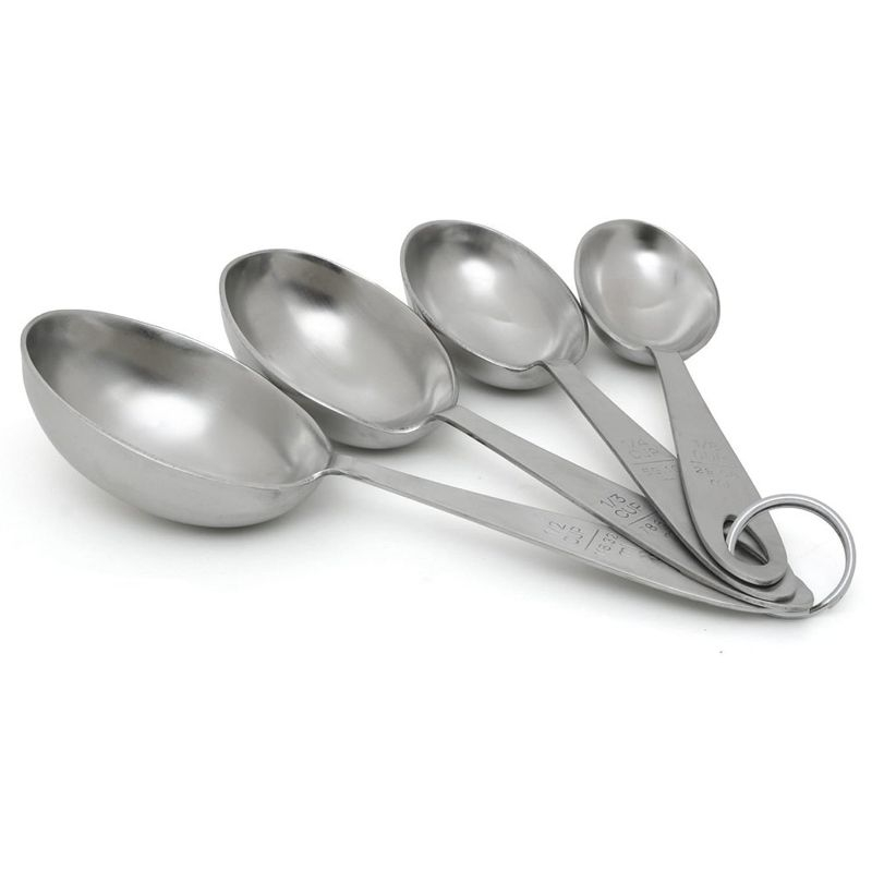 Shetler's Measuring Scoop Set, Durable 4-Piece Stainless Steel Spoon Set for Accurate Measurement of Dry and Wet Ingredients, for Baking and Cooking