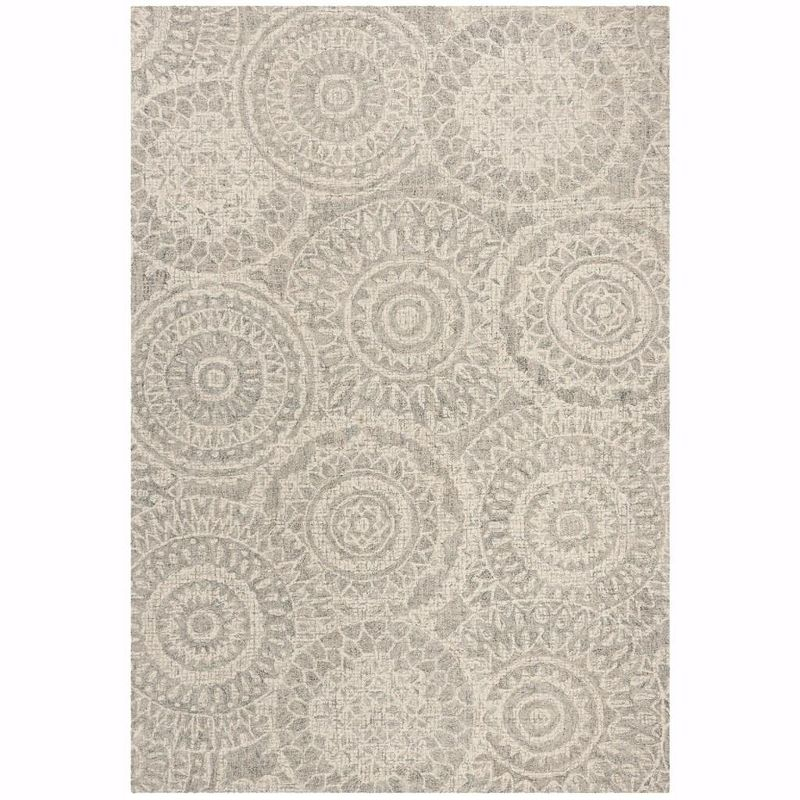 Abstract ABT205 Handmade Indoor Area Rug - Ivory/Grey - 5'x8' - Safavieh