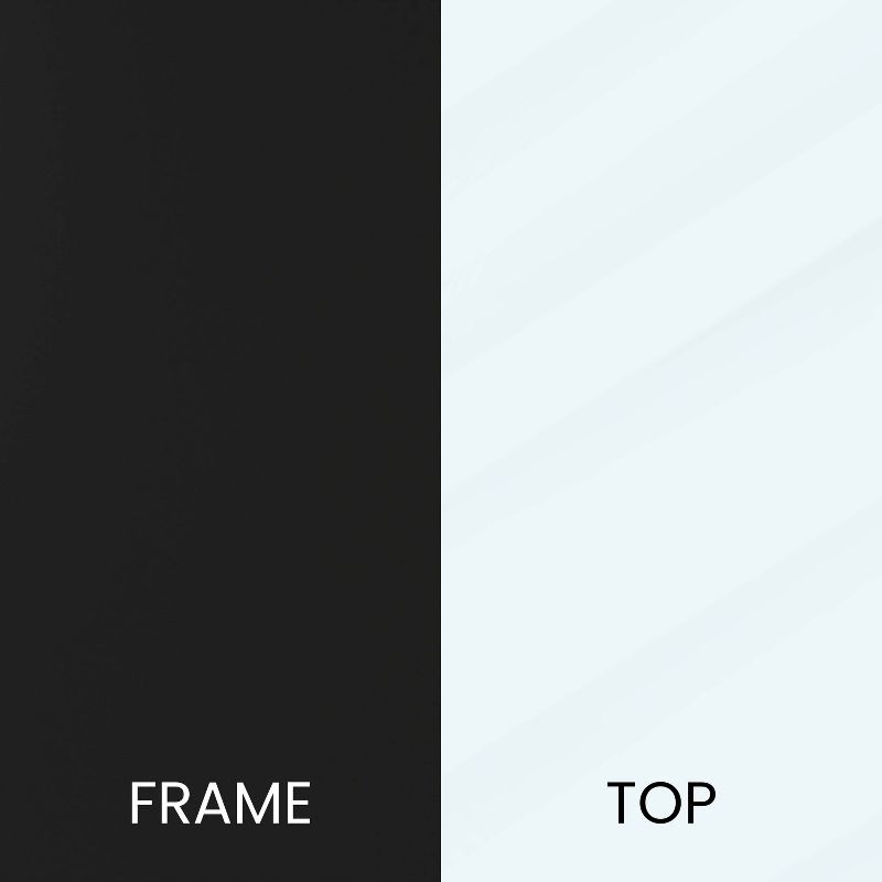 Flash Furniture Astoria Collection Coffee and End Table Set - Clear Glass Top with Round Matte Black Frame - 3 Piece Occasional Table Set