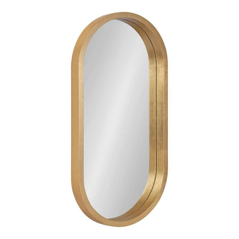 12" x 24" Travis Oval Wall Mirror Gold - Kate & Laurel All Things Decor: Modern MDF Frame, No Assembly Required