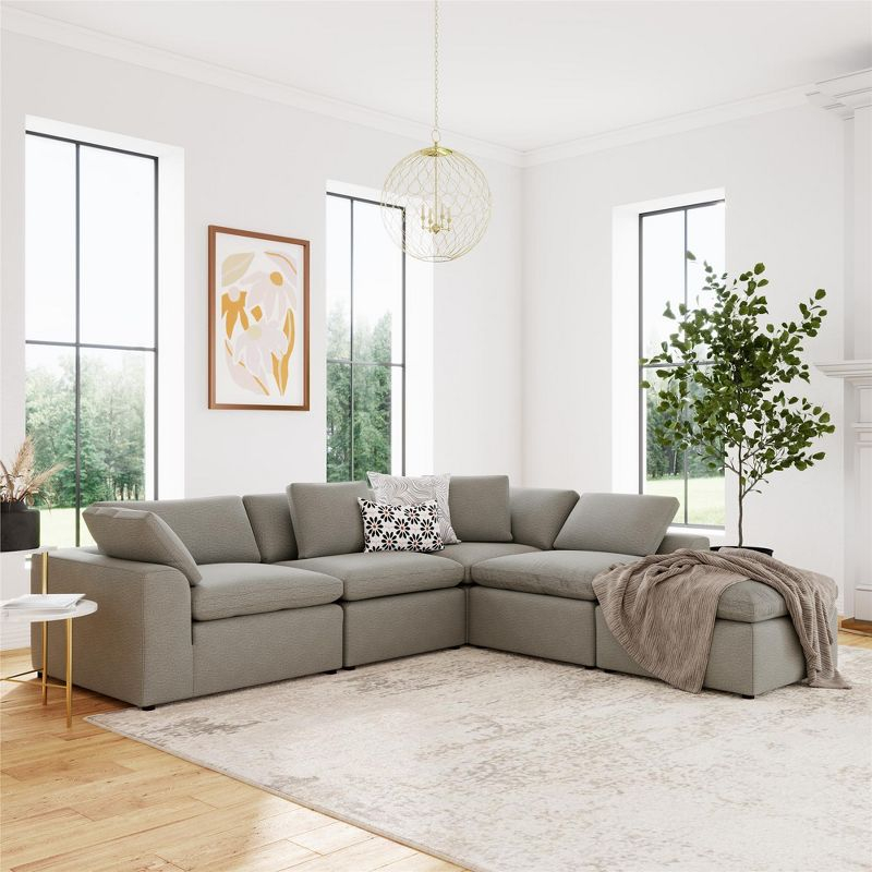 Cortney's Collection York Modular Armless Chair, Urban Steel Taupe