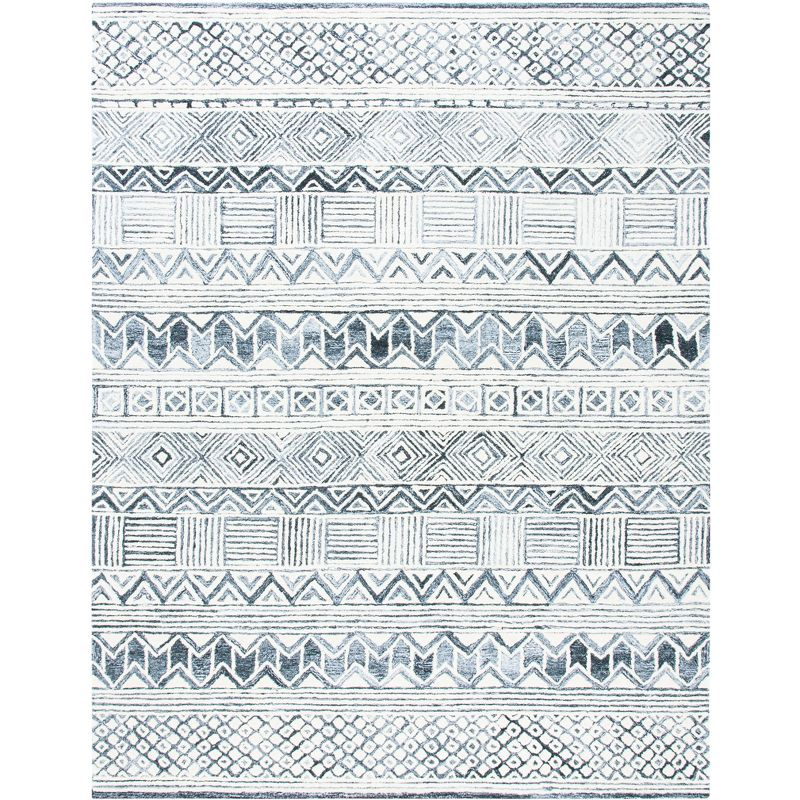 Roslyn ROS802 Hand Tufted Area Rug - Black/Ivory - 6'x9' - Safavieh.
