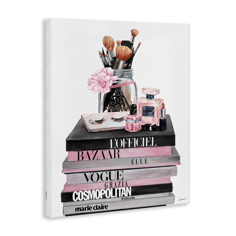 Stupell Industries Fashion Accessories Glam Magazine Book Stack, 16" x 20"