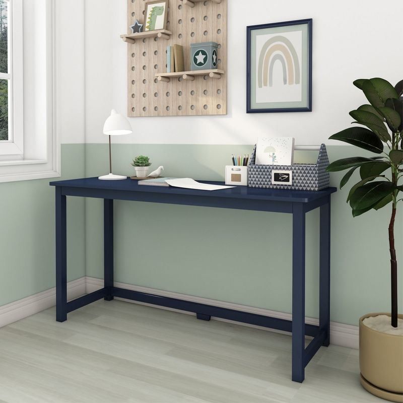 Max & Lily Solid Wood Desk, 55", Blue