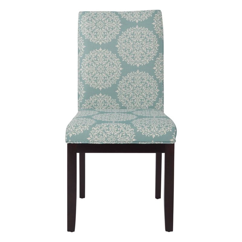 Dakota Parsons Chair Gabrielle Sky - OSP Home Furnishings: Classic Espresso Legs, Padded Seat