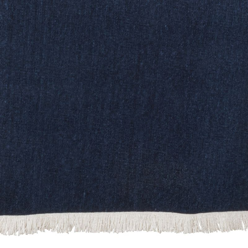 Saro Lifestyle Dining Table Runner With Fringe Borders, Navy Blue, 16" x 72"