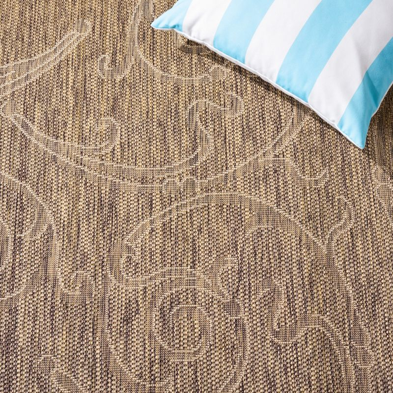 Courtyard CY2665 Power Loomed Indoor and Outdoor Area Rug - Brown/Natural - 9'x12' - Safavieh