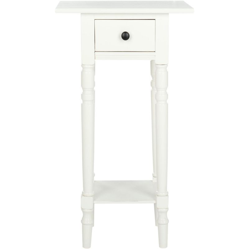Sabrina End Table With Storage Drawer - Distressed  Cream - Safavieh.