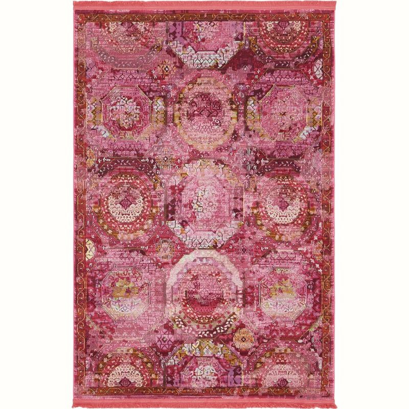 Unique Loom Baracoa Collection Area Rug - Coppelia (4' 3" x 6' Rectangle Pink/Ivory)