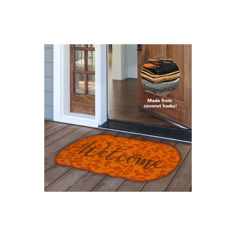 Briarwood Lane Coir Doormat 30x18 Welcome Pumpkin Fall Natural Fiber For Fall Coir Doormat