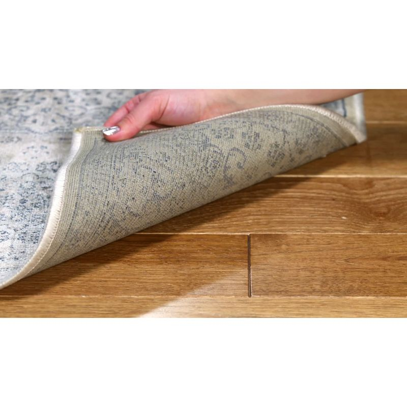 Vintage VTG128 Power Loomed Indoor Skid-Resistant Area Rug - Cream/Blue - 4'x5'7" - Safavieh