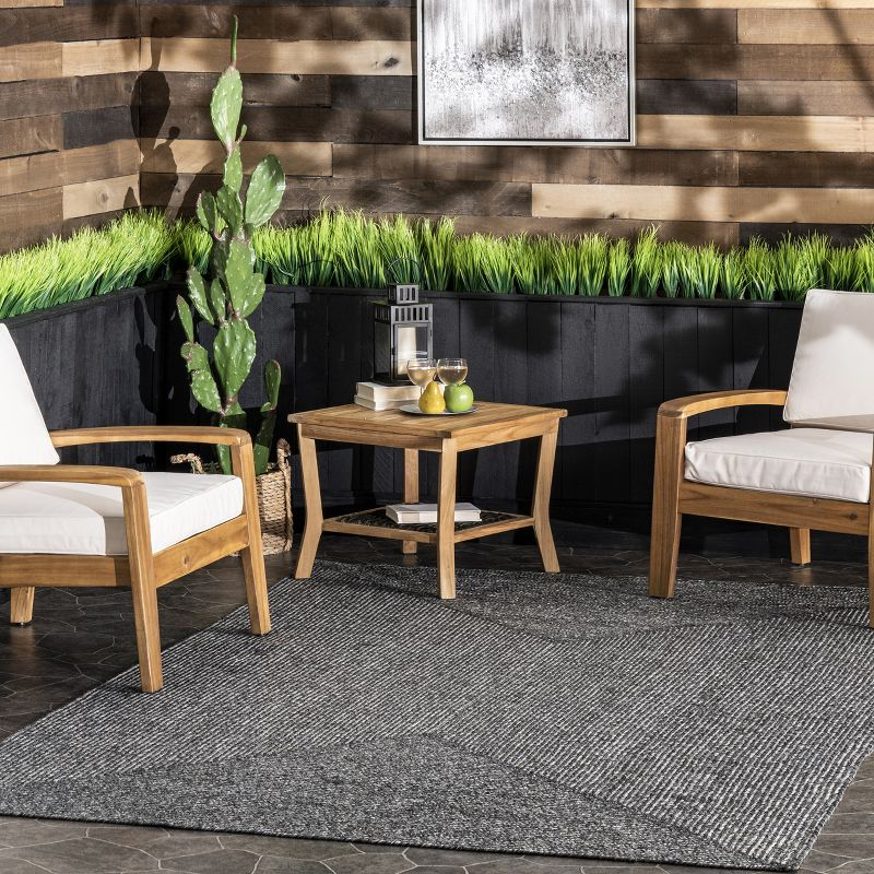 nuLOOM Wynn Braided Indoor/Outdoor Area Rug, Oval 3' x 5', Charcoal