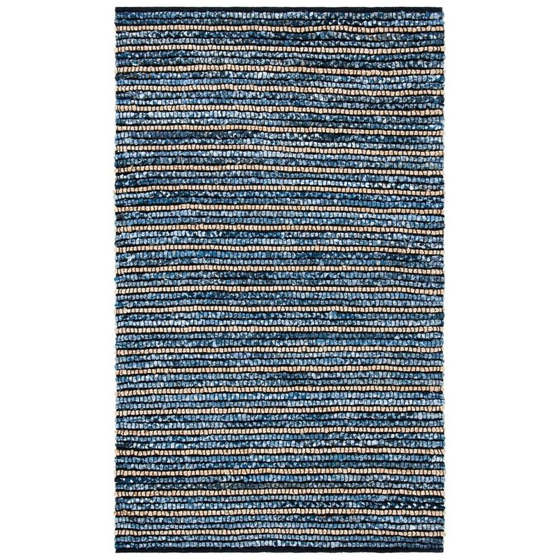 Cape Cod CAP363 Hand Woven Area Rug - Blue/Natural - 5'x8' - Safavieh.