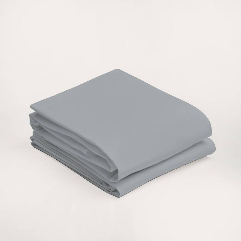 Purity Home King 300 Thread Count Organic Cotton Brushed Percale Pillowcase Light Gray: STANDARD 100 by OEKO-TEX Certified