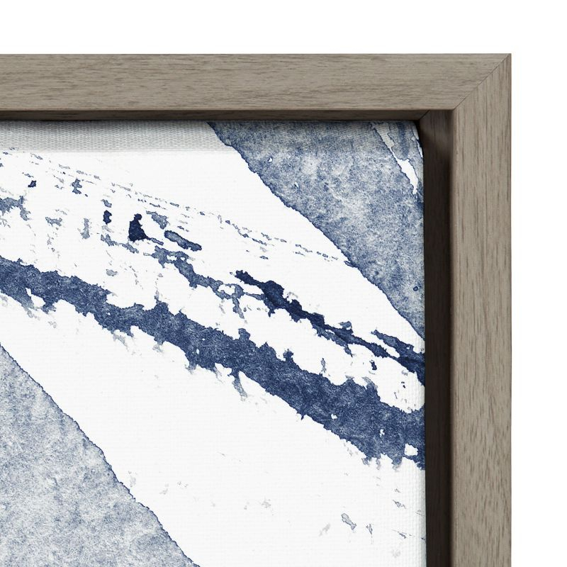 Kate and Laurel Sylvie Indigo Watercolor Framed Canvas by Amy Peterson Art Studio, 23x33, Gray