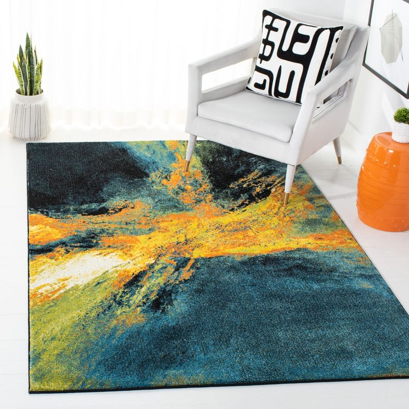 Galaxy GAL117 Power Loomed Area Rug - Blue/Yellow - 8'x10' - Safavieh.
