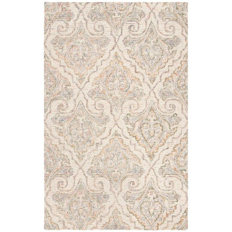 Aubusson AUB103 Hand Tufted Area Rug - Ivory/Green - 5'x8' - Safavieh.