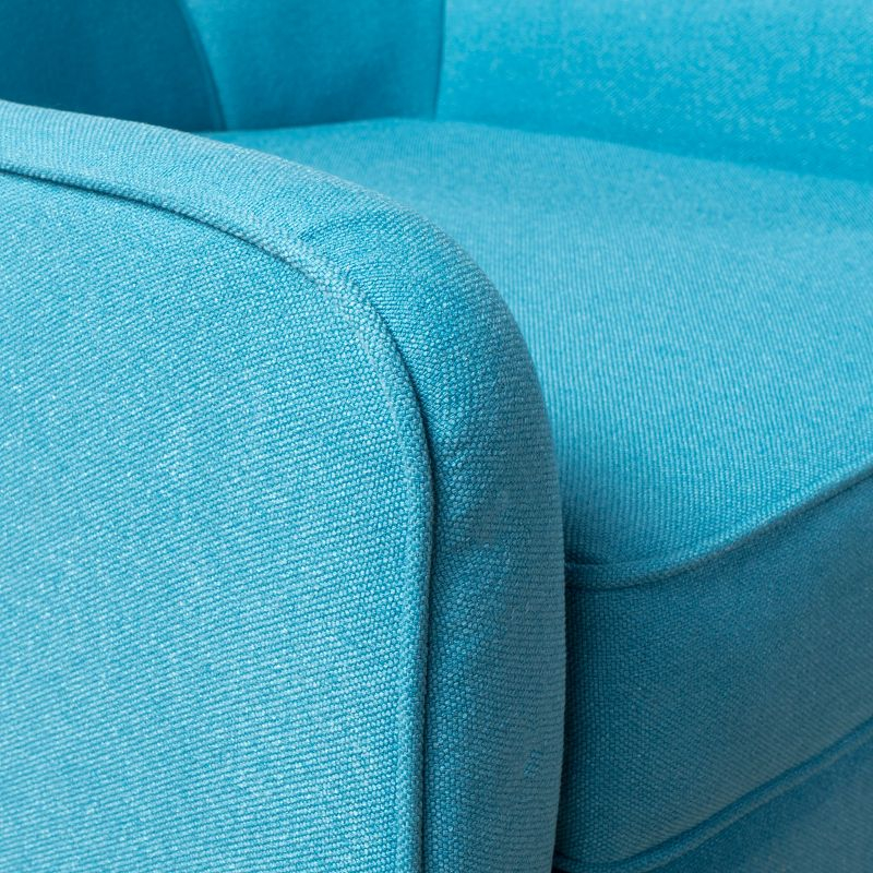 Felicity Mid-Century Armchair Teal: Upholstered, Tufted, Wooden Legs - Christopher Knight Home