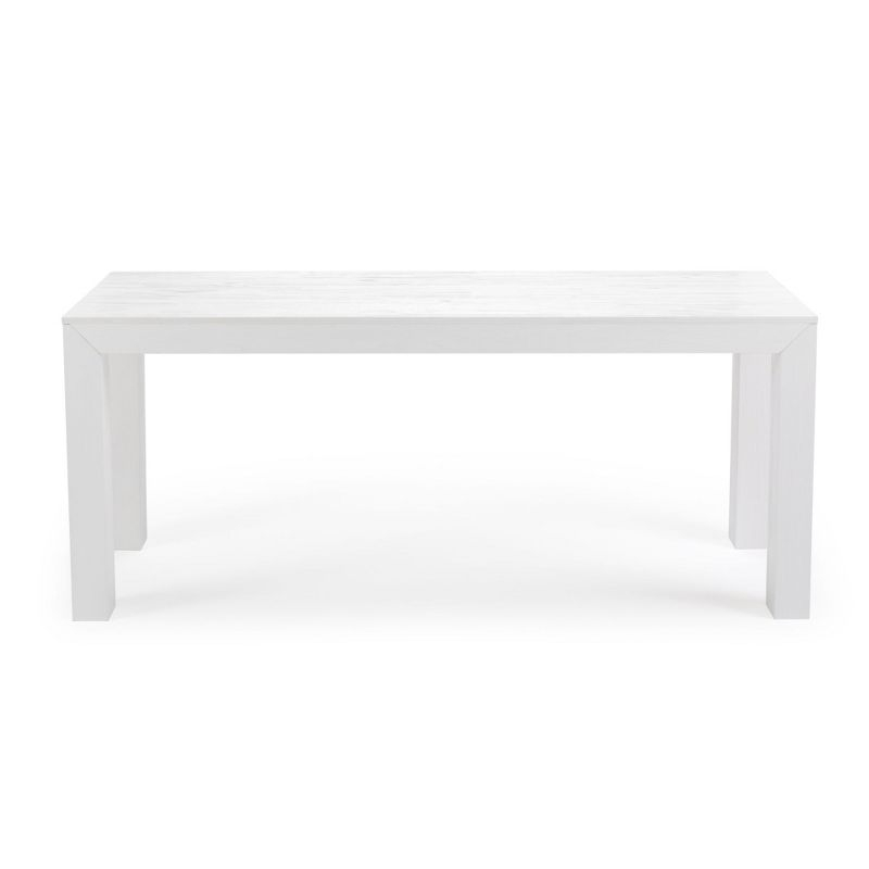 Plank+Beam 72" Modern Dining Table for 6, Solid Wood Rectangular Dining Table for Kitchen/Dining Room, White Wirebrush