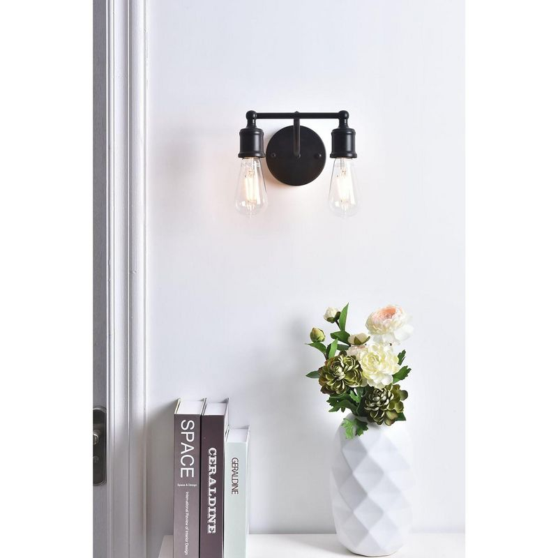 Elegant Lighting Serif 2 light black Wall Sconce