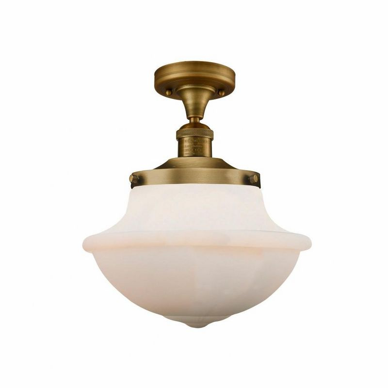 Innovations Lighting Franklin Restoration 1 - Light Semi-Flush Mount in  Brushed Brass
