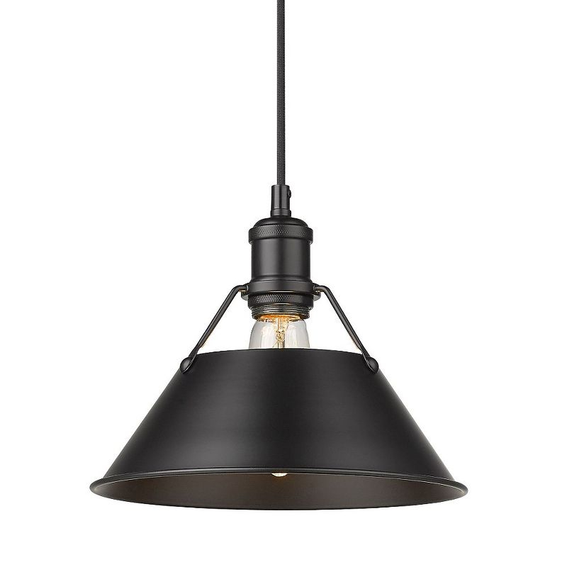 Golden Lighting Orwell 1-Light Pendant in Matte Black