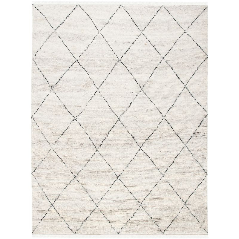 Casablanca CSB543 Hand Knotted Indoor Area Rug - Ivory/Black - 8'x10' - Safavieh