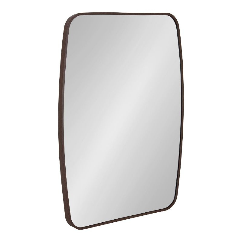 Kate and Laurel Zayda Metal Square Barrel Mirror, 20x28, Walnut Brown