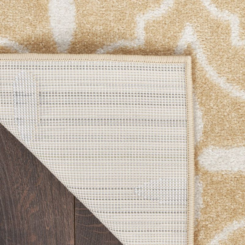 Nourison Essentials Moroccan Modern Indoor Outdoor Rug Beige Ivory 6' x 9'