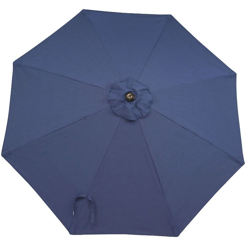Sunnydaze Outdoor Aluminum Patio Umbrella with Fade-Resistant Canopy and Auto Tilt and Crank - 9' - Navy Blue