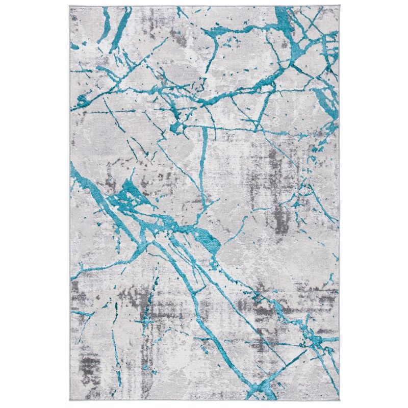 Amelia ALA293 Power Loomed Indoor Area Rug - Grey/Aqua - 8'x10' - Safavieh