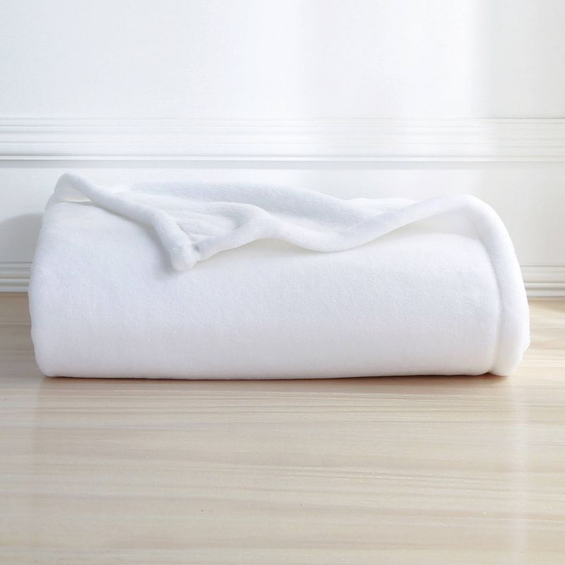 50"x60" 300 Recycled Velvetloft Throw Blanket True white - Berkshire Blanket & Home Co.