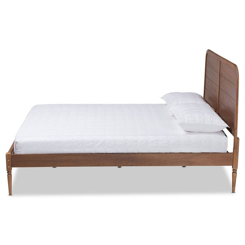 Queen Kassidy Wood Platform Bed Walnut Brown - Baxton Studio: Modern Style, No Box Spring Needed