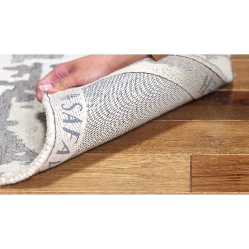 Abstract ABT465 Handmade Indoor Area Rug - Ivory/Grey - 6'x6' - Safavieh