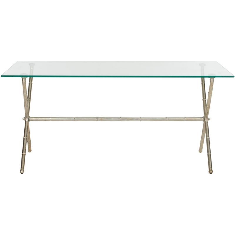 Brogen Coffee Table - Silver/Clear Glass - Safavieh