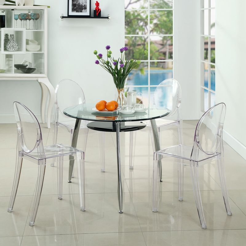 Casper Dining Side Chair Clear - Modway: Sturdy Acrylic, No Assembly, Indoor/Outdoor