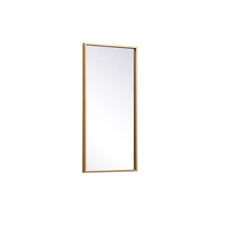 Elegant Lighting Metal frame rectangle mirror 14x28 inch in silver